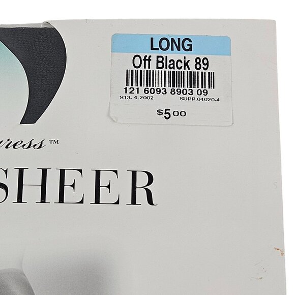 Sheer Caress Silky Sheer Pantyhose Control Top Long Off Black Navy JCPenney - Picture 4 of 12